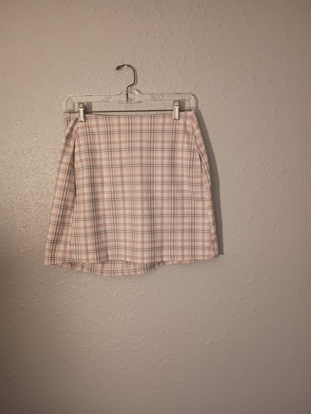 Urban Outfitters Pink and Cream Plaid Mini Skirt